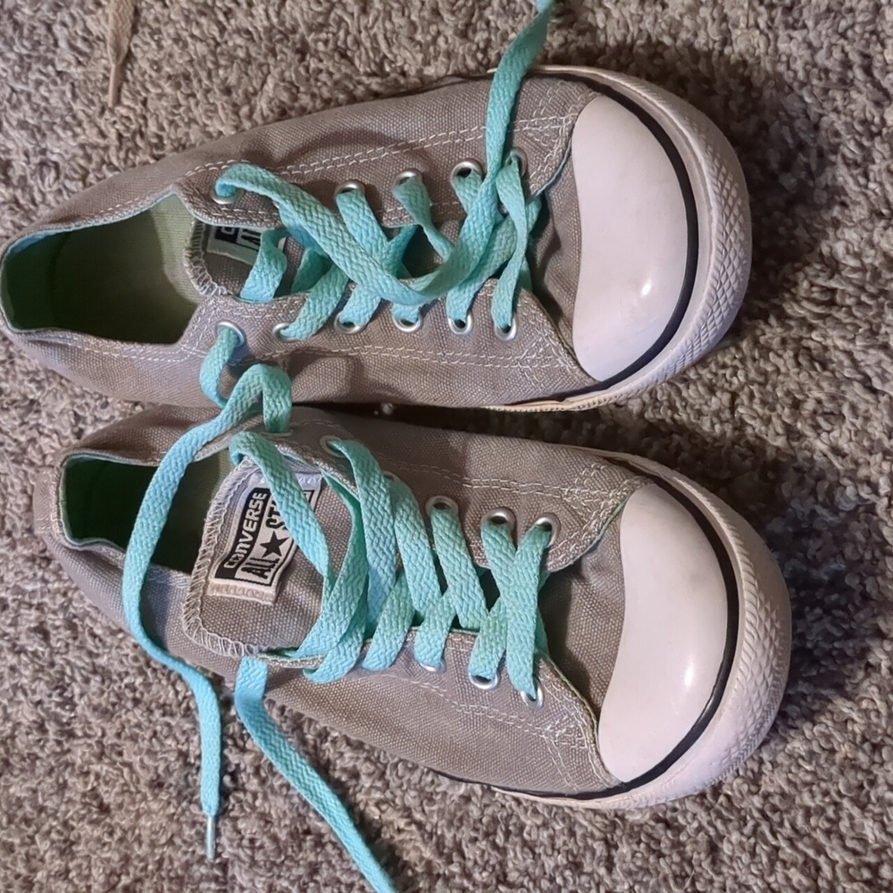 Gray and Sea Foam Converse, discontinued style W8, M6